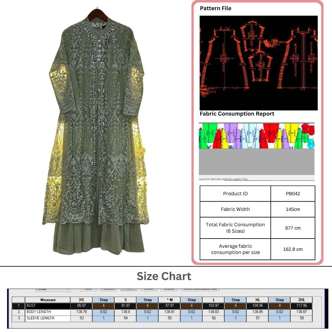 PB042 | Gamis Pesta | Pola Pattern | Polabook