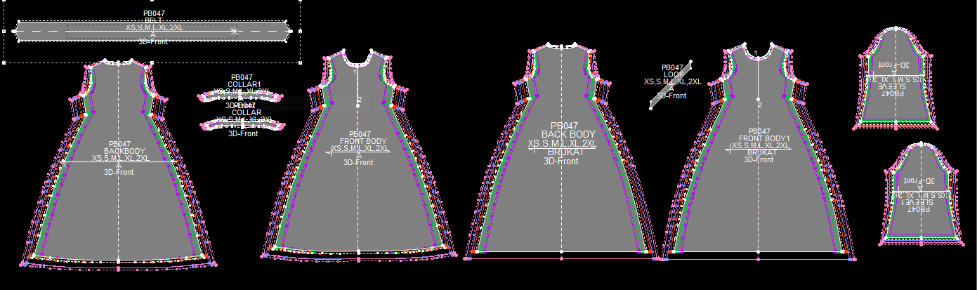 PB047 | Gamis Pesta | Pola Pattern | Polabook