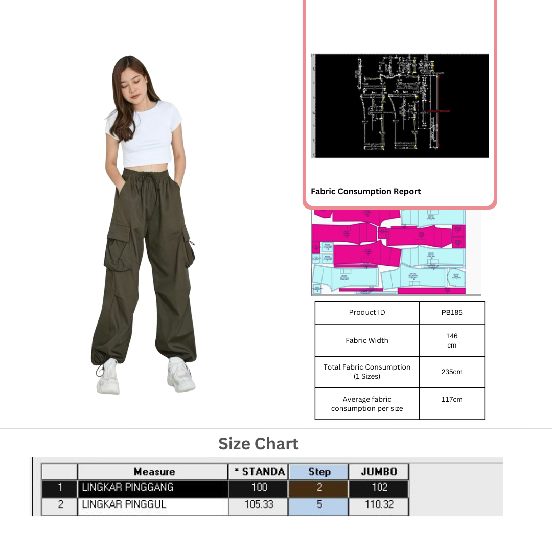 PB185 | Pants & Shorts | Bottoms | Women Collection| Pola Pattern | Polabook