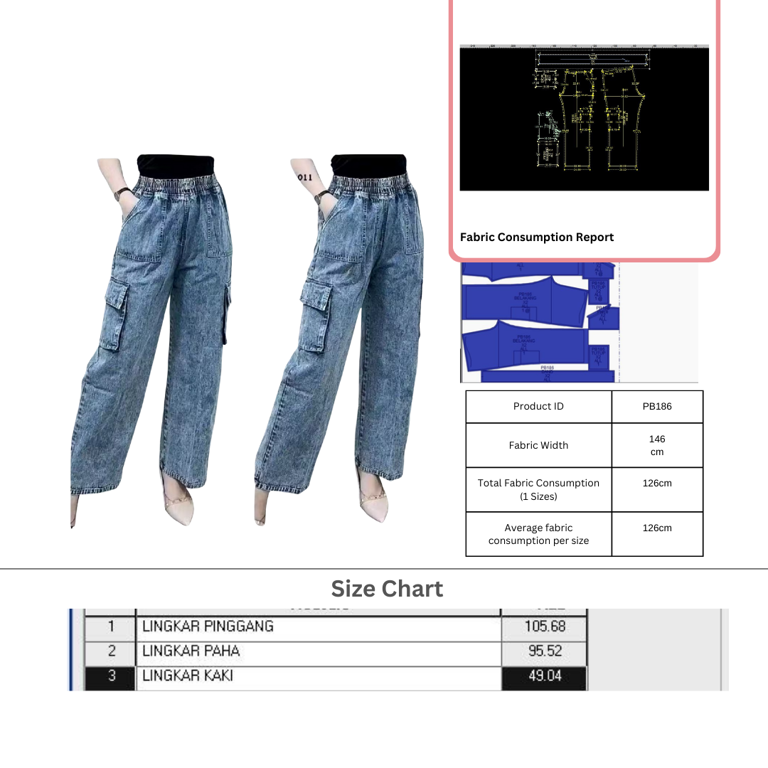PB186 | Pants & Shorts | Bottoms | Women Collection | Pola Pattern | Polabook