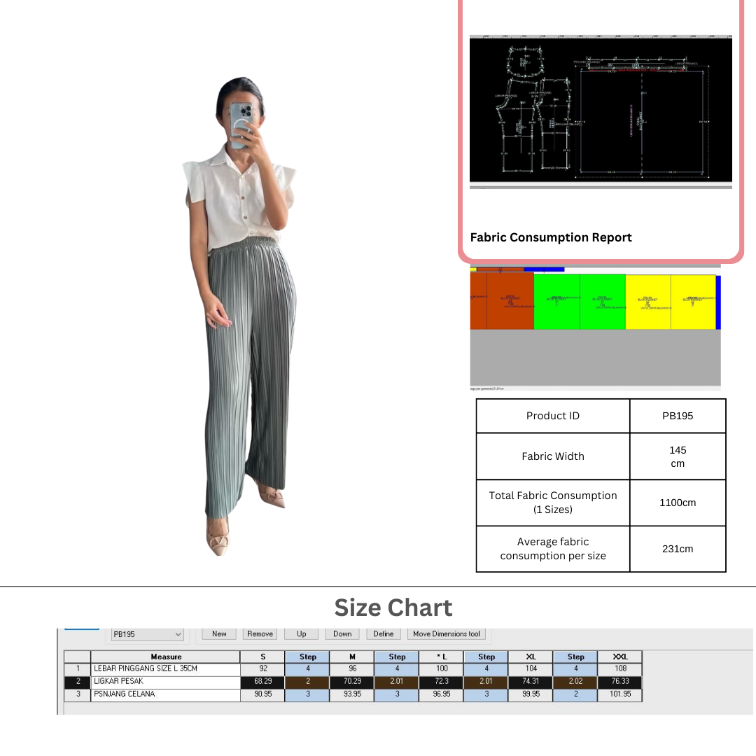 PB195 | Pants & Short | Bottoms | Women Collection| Pola Pattern | Polabook