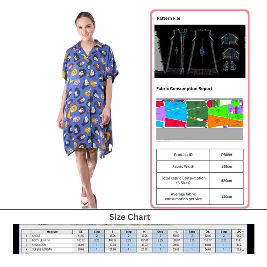 PB099 | Home Dresses | Pola Pattern | Polabook