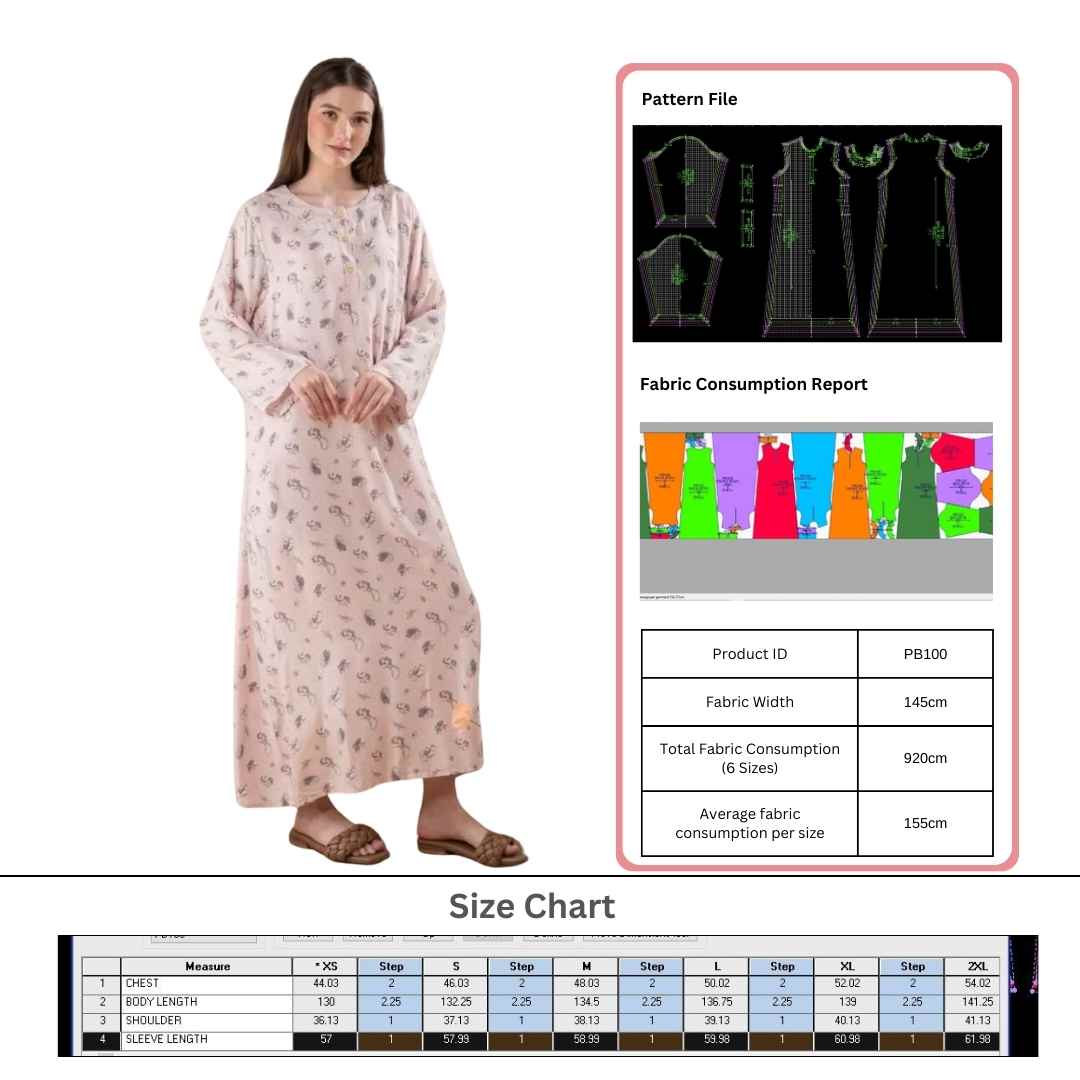 PB100 | Home Dresses | Pola Pattern | Polabook