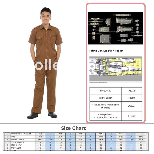 PB116 | Seragam PDL | Pola Pattern | Polabook