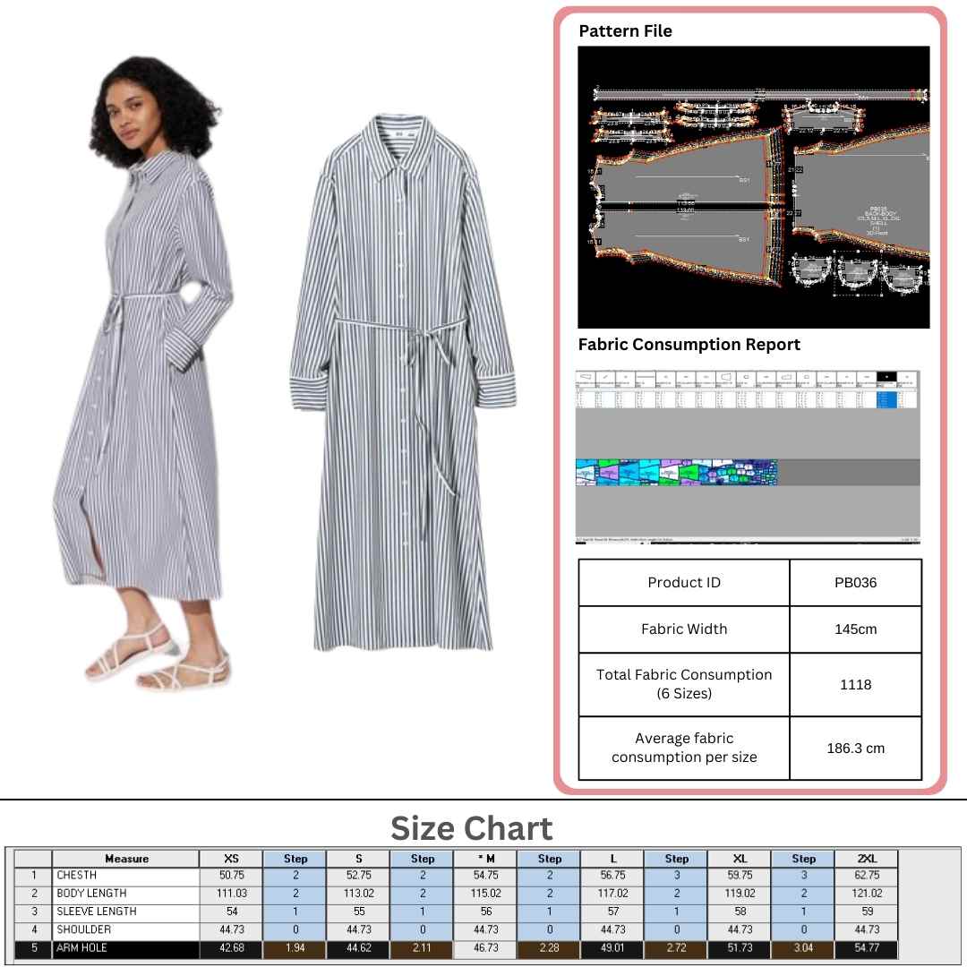 PB036 | Dress| Pola Pattern | Polabook