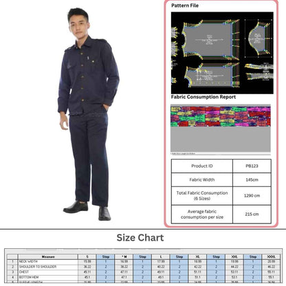 PB123| Seragam PDL | Pola Pattern | Polabook