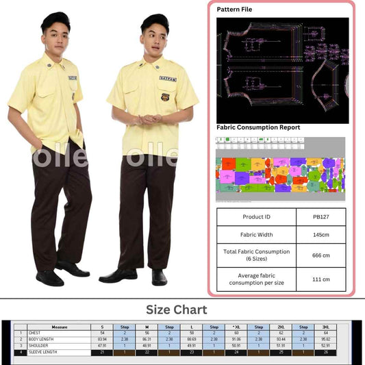 PB127 | Seragam PDL | Pola Pattern | Polabook