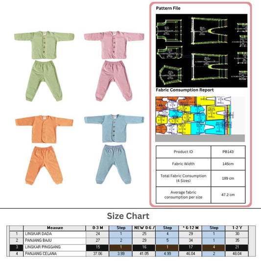 PB143 | baju anak | Pola Pattern | Polabook