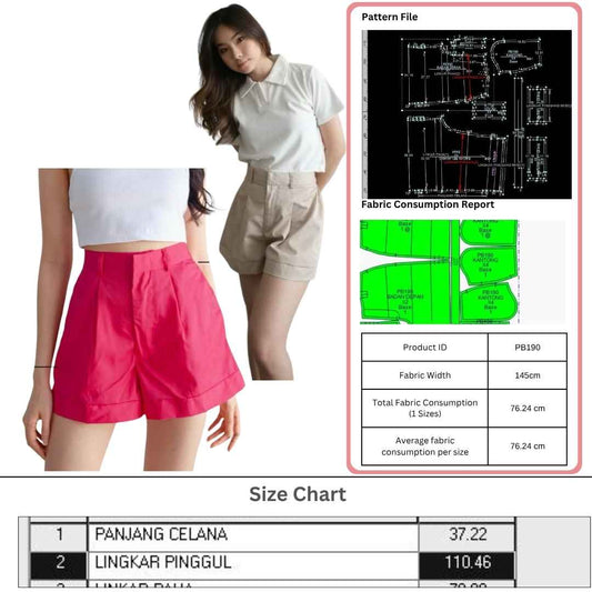 PB190 | Pants & Shorts | Pola Pattern | Polabook