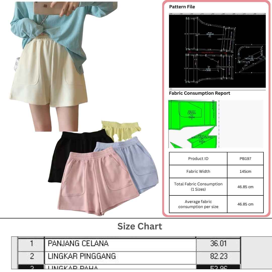 PB197 | Pants & Shorts | Pola Pattern | Polabook