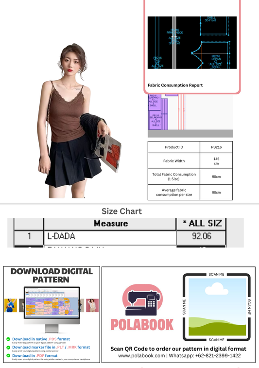 PB216 | Innerwear | Pola Pattern | Polabook