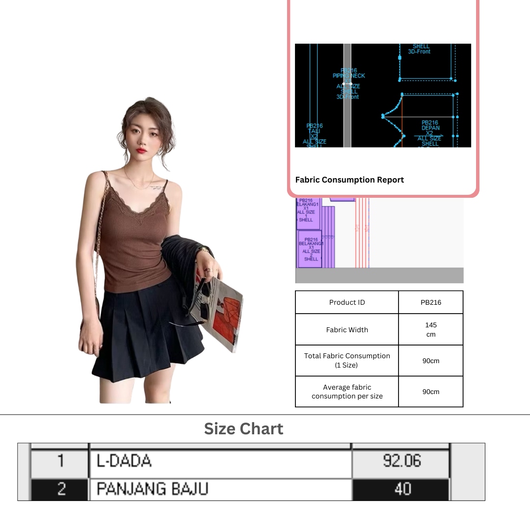 PB216 | Inner Wear | Women Collection |  Pola Pattern | Polabook