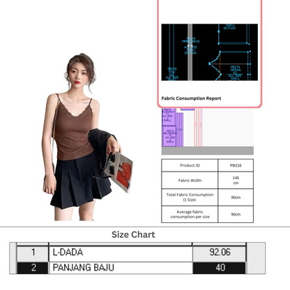 PB216 | Inner Wear | Women Collection |  Pola Pattern | Polabook