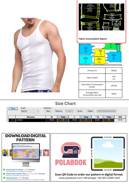 PB218 | Innerwear | Pola Pattern | Polabook