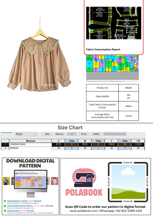 PB220 | Tops | Pola Pattern | Polabook