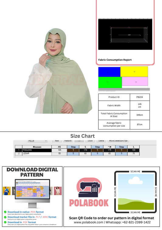 PB224 | Pashmina | Pola Pattern | Polabook